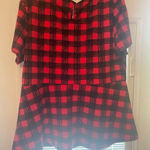 Ladies Blouse 👚 Red and Black Size 2X